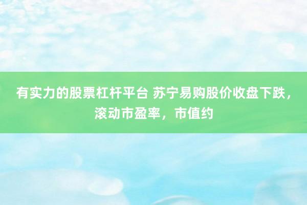 有实力的股票杠杆平台 苏宁易购股价收盘下跌，滚动市盈率，市值约