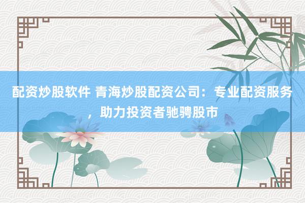 配资炒股软件 青海炒股配资公司：专业配资服务，助力投资者驰骋股市