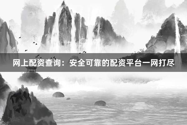 网上配资查询：安全可靠的配资平台一网打尽