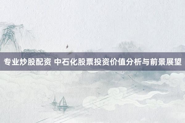 专业炒股配资 中石化股票投资价值分析与前景展望