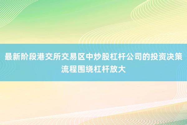 最新阶段港交所交易区中炒股杠杆公司的投资决策流程围绕杠杆放大